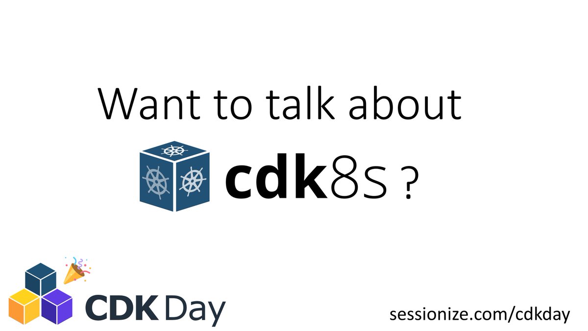cdkday's tweet image. Have you done something cool with cdk8s?
Do you want to show it to others?

CDK Day on 30th April 2021 would love to have you and the CFP is open right now 

sessionize.com/cdkday

#cdkday #cdk8s