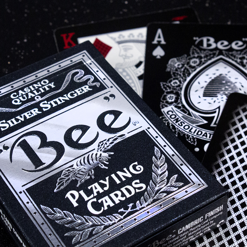 bicyclecards's tweet photo. ♣️♦️♥️♠️ Bring Bee® Silver Stinger to you next card game - they'll be a great reflection on you!
Go to https://t.co/A2hRBrJx0J
#BeeCards #USPCC #playingcards #love #everyonesgotgame #card #poker #want #useyourcards #gametime #bee #silver #stinger #foil https://t.co/PvKq2xLH2Z