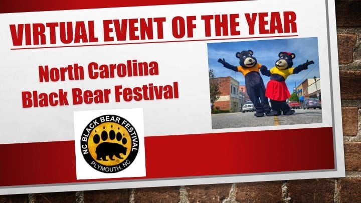 The NC Black Bear Festival has done it again!
At the recent NC Assoc. of Festivals &amp; Events' (NCAF&amp;E) annual ShowFest Conference, our Bear Festival won the 2 top awards - "Virtual Event of the Year" and "Director of the Year". Thanks <a href="/ncfests/">NC Festivals&Events</a> We are "beary" honored!
