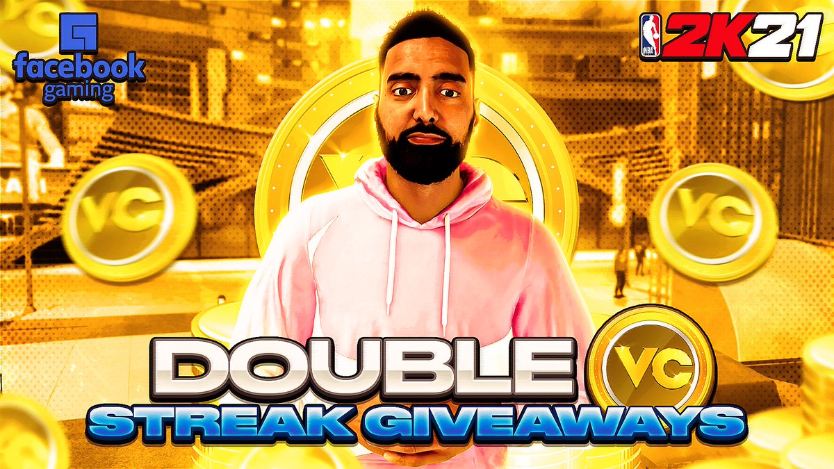 Double VC Streak Sundays! Time to double it up again. Every win means VC pot grows and is given away. 10 wins means 1.5 MILLION VC! Come watch! fb.gg/ronnie2k