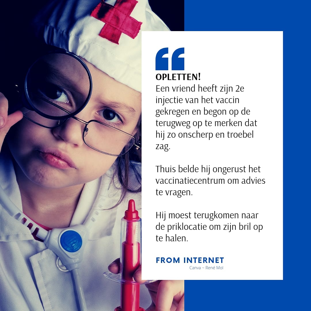 Renemol1's tweet photo. 😉Knipoog naar alle #wappies 

#miljoensteprik #corona #covid #covid_19 #coronavaccin #fun #geintjemoetkunnen #humor #azijnzeikers #wappie #lol #ggd #rivm #levenisalserieusgenoeg #omt #lockdown #avondklok 😷🧑‍⚕️💉 https://t.co/oeNvY51D9K
