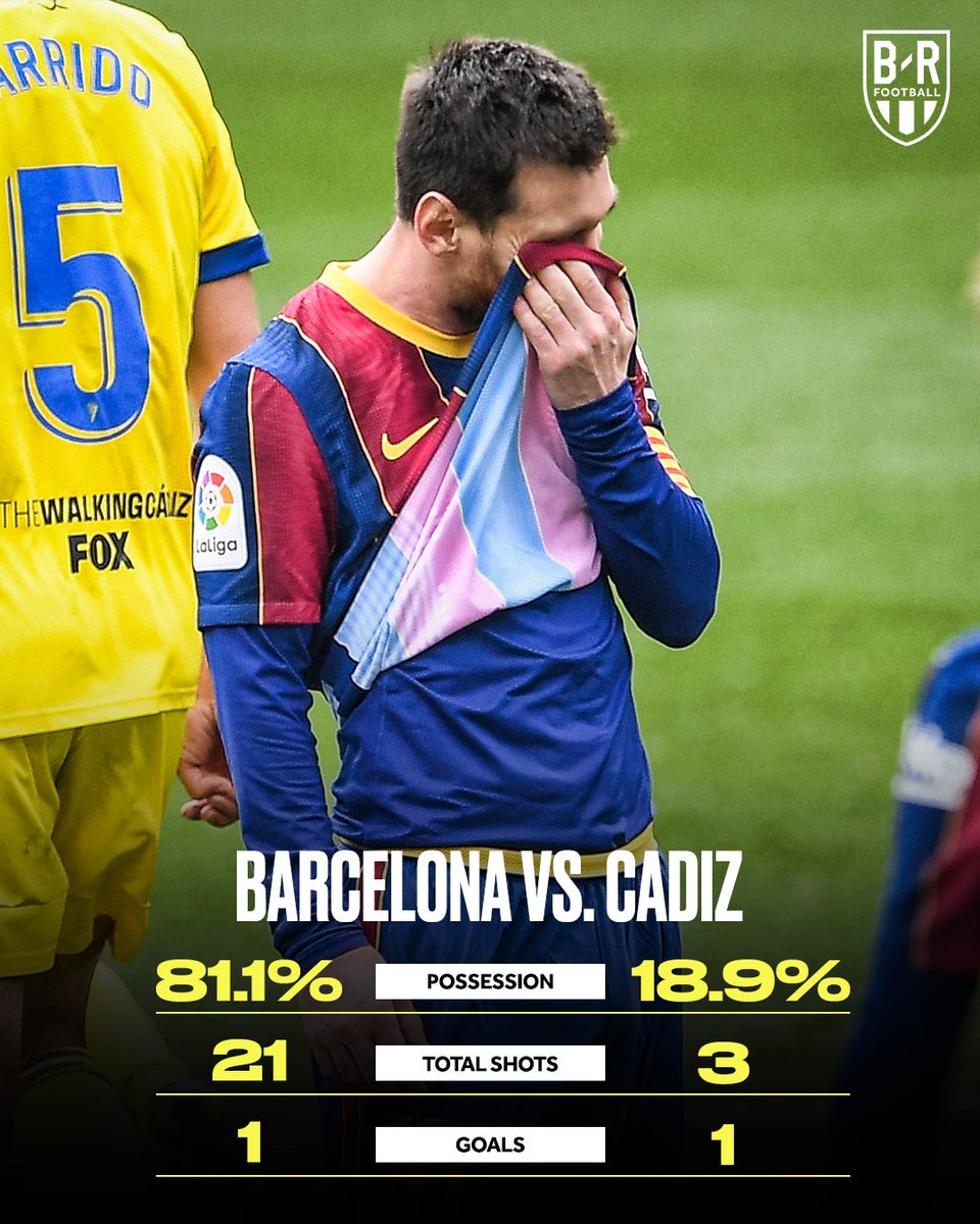 Tuesday: Lose 4-1 at home to PSG
Sunday: Give away an 89th-minute penalty, and somehow drop two points in La Liga to Cadiz
A week to forget for Barcelona. https://t.co/L9g6CiqJk4