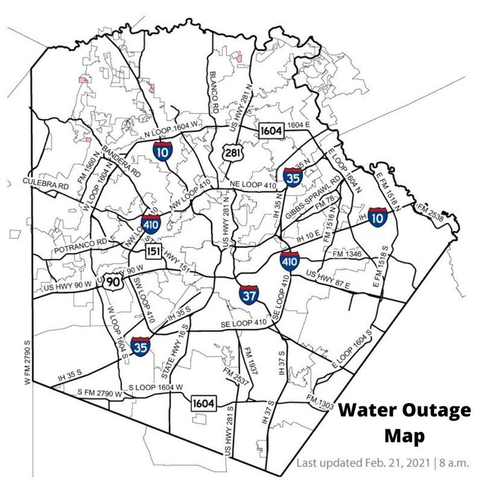 Saws Water Boil Map Winter Storm Recovery: 98% Of San Antonio Has Water Restored, Many Still  Under Boil Water Notice | Tpr