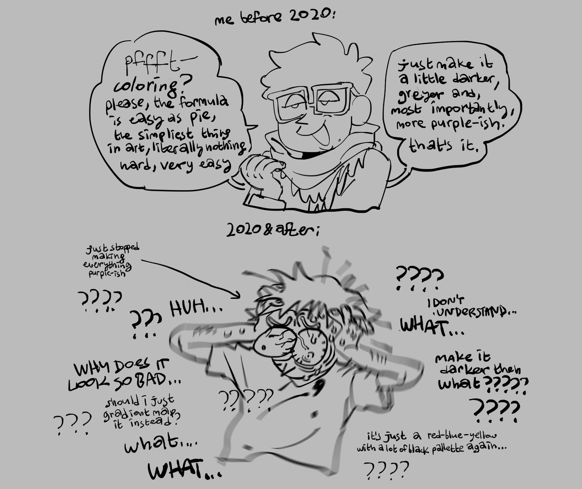 JUST realised why coloring have been so weird to me lately so im making fun of me now