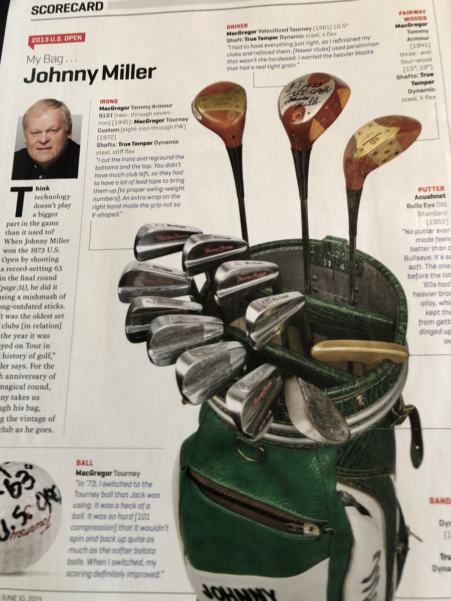 How in the world did #JohnnyMiller shoot 63 at #Oakmont with these relics?