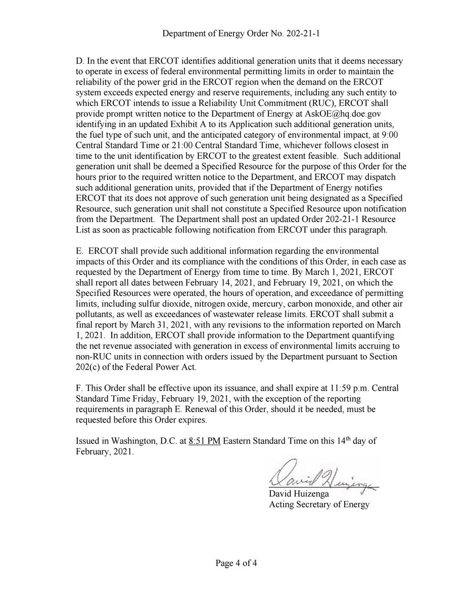 BOMBSHELL: Biden administration blocked Texas from increasing power as Texas begged for help a week before catastrophic polar vortex. 

Texas asked to temporarily lift regulations on energy output to avoid disaster. Biden's DOE refused to help due to 'green energy standards'.