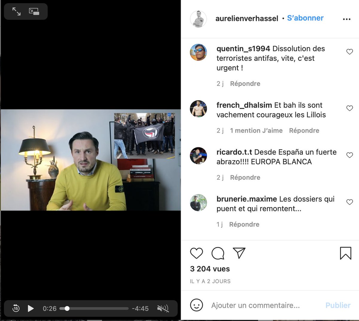 luttennord's tweet photo. @NnoMan1 Il a aussi apporté son soutien à la citadelle des #identitaires lillois lors de leurs récentes affabulations.
Citaelle épinglée par le docu #generationHate mais toujours ouverte (malgré les chants nazis, les videos d’agressions, les projets d’attentats sur les personnes racisees https://t.co/JM0dh94NZ8