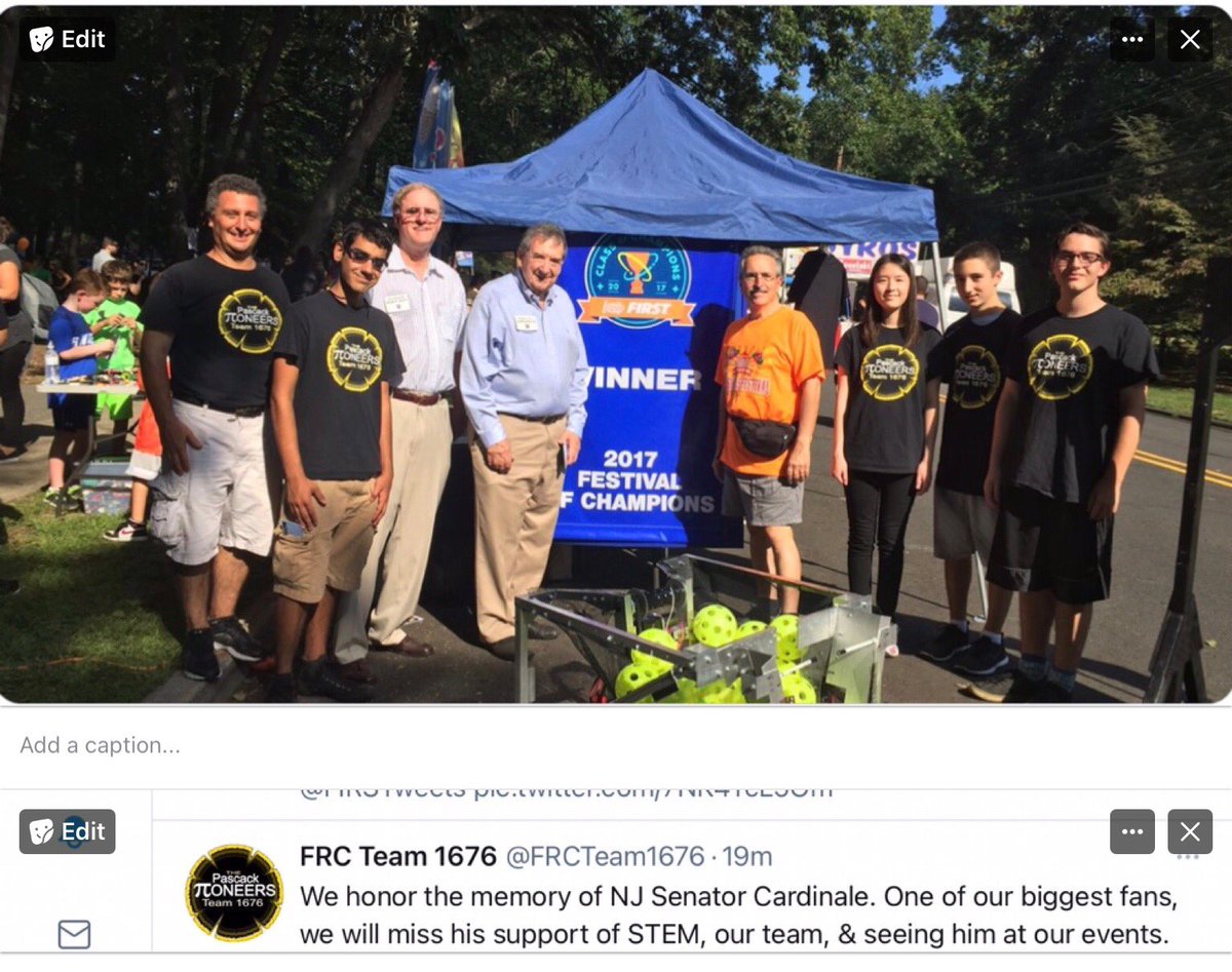 Robert_Auth's tweet photo. Senator Cardinale was always a huge supporter of the Pascack Pioneer’s STEM program. He made sure to attend their events as to encourage them to reach for the stars. 🌟 ⭐️ The students all loved him. Here we are with Hillsdale Mayor John Ruocco. #bcro #NjRepublicans https://t.co/7VtheQHYxU