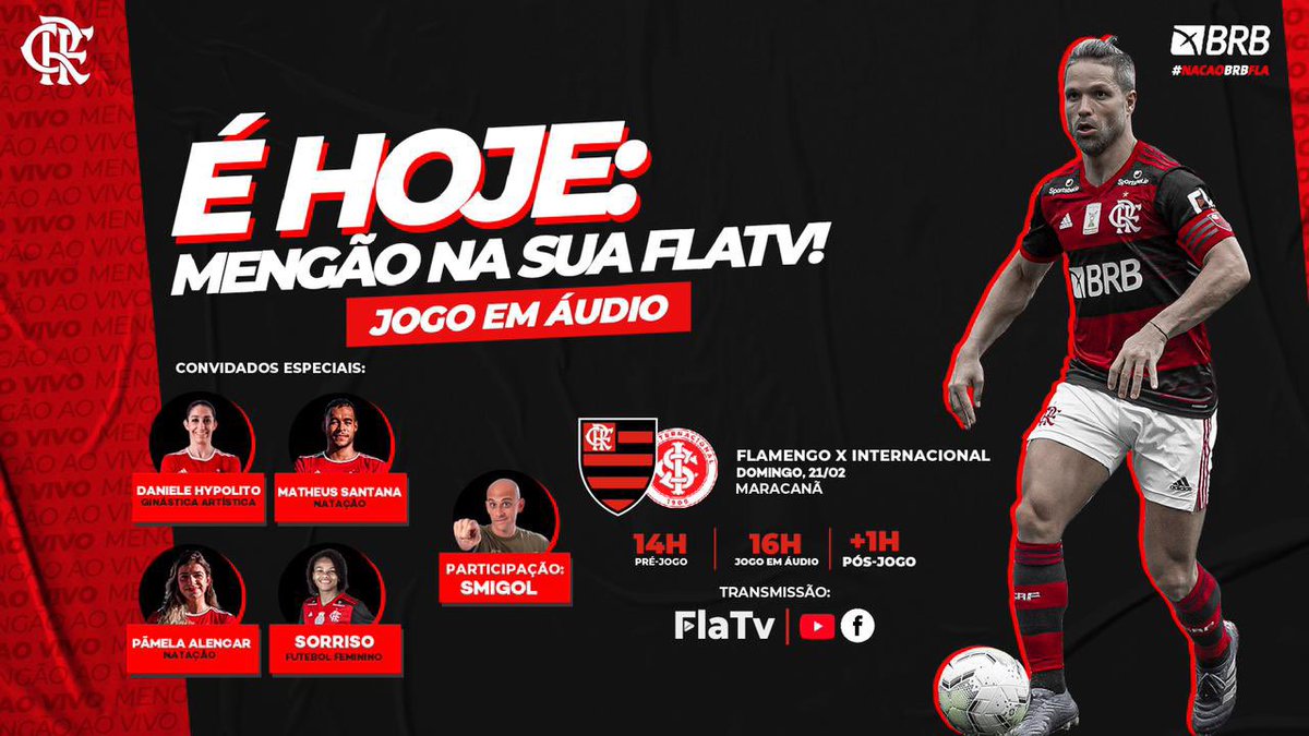 Flamengo on X: Alô, Nação! Daqui a pouco tem Mengão ao vivo na #FLATV! Vem  com a gente! O pré-jogo começa às 12h30! #ClubWC #OSonhoDaNação   / X