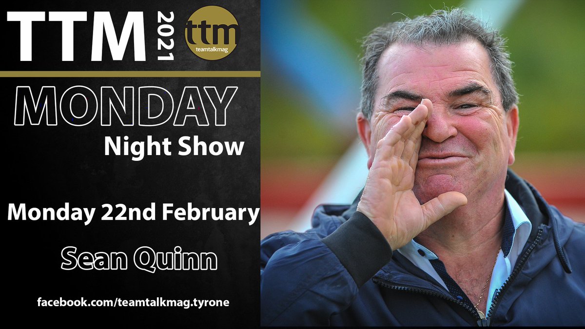 Looking forward to hearing from Sean Quinn tomorrow evening on the TTM Monday Night Show. Should be a quiet enough evening with the mild mannered <a href="/BrackavilleGFC/">Breac an Bhile Eoghan Rua</a> man.