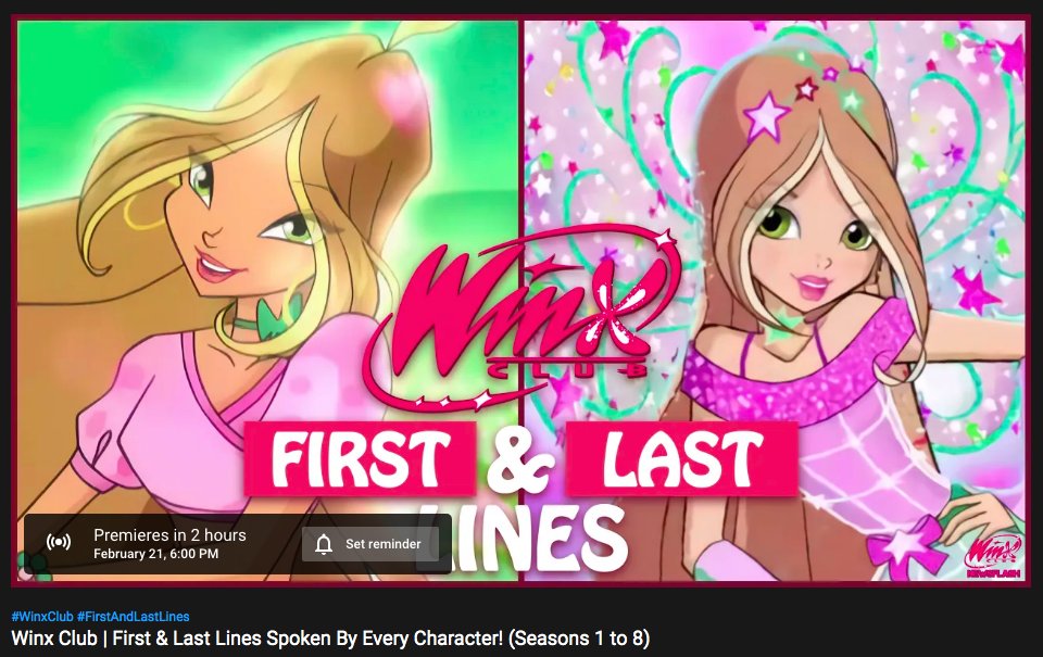 Winx Club Newsflash в Twitter: „Premiering in 2 hours, get ready to see the  FIRST AND LAST LINES spoken by every character in Winx Club! #WinxClub  #FirstAndLastLines /exq13s95PI“ / Twitter