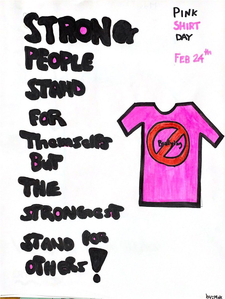 N’oubliez pas le jour du chandail ROSE mercredi. #stopbullying