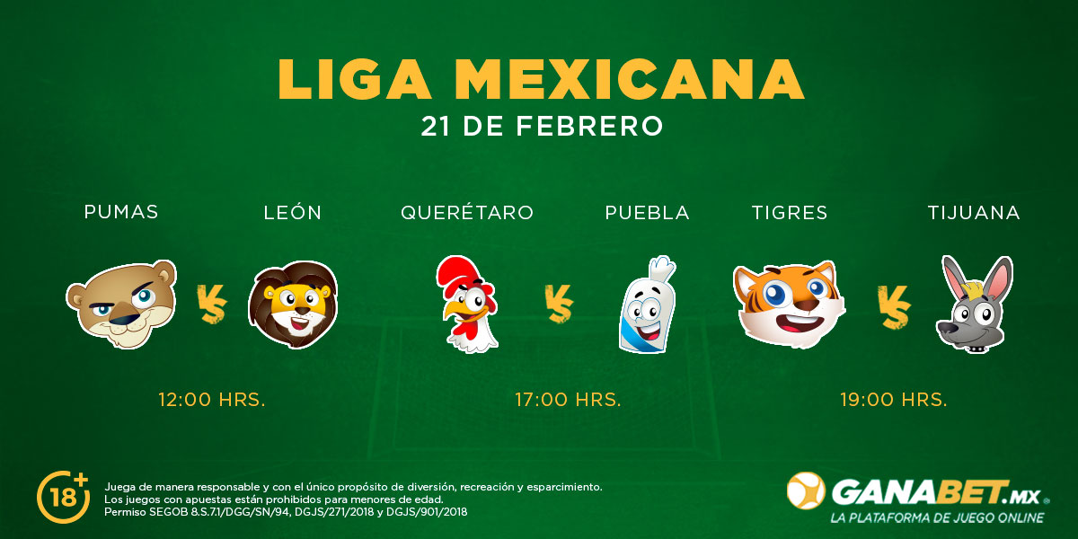 ¡Gran domingo de Futbol Mexicano! Duelo de felinos: Pumas se enfrenta a León, mientras que Querétaro se mide ante Puebla y Tigres vuelve a casa jugando contra Tijuana, ¿con qué duelo te la jugarías?
❤️⚽🥅
#LigaMX
#JuegatelaConGanabet https://t.co/Pd7QqOs7I3
