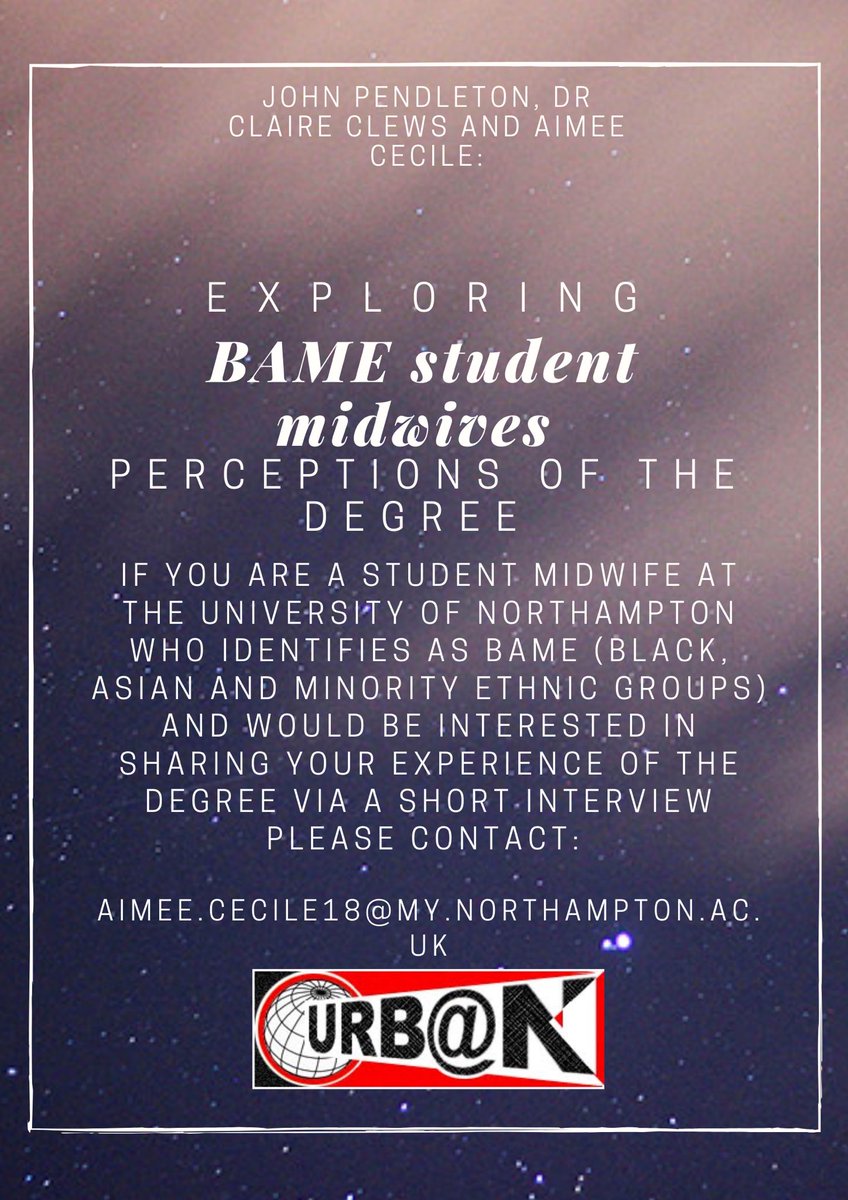 Calling Student Midwives, an exciting opportunity to get involved in Research! #studentmidwife #BAME