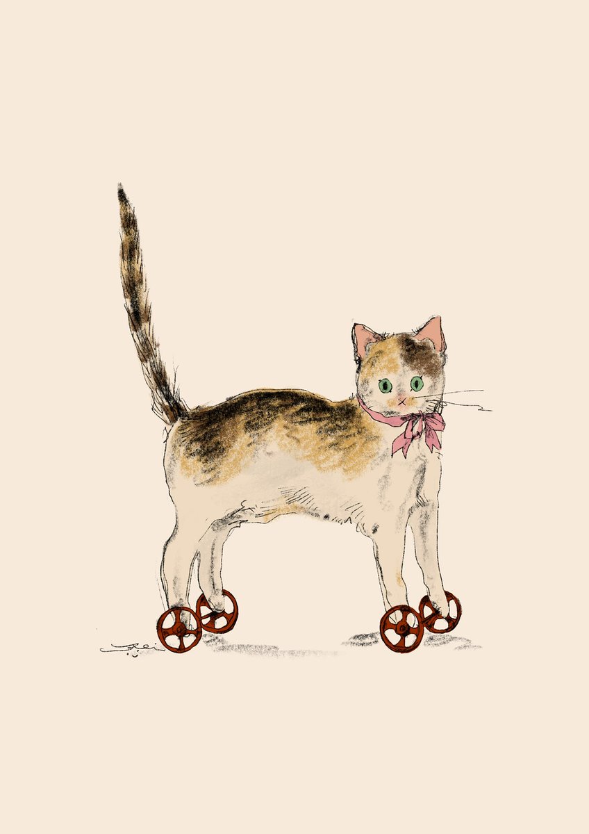 「#猫の日
#にゃんにゃんにゃんの日
#ネコの日
牡丹、桜、梅、みけがモデル
それ」|くらはしれいのイラスト