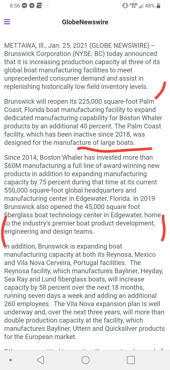 craig_carmon's tweet photo. $VMHG This is a PR from $BC recently.
It seems they are firing back up the facility that is capaple of building larger vessels. With the Best engineering and design crew in the industry.
It is also located in Florida where VMHG is HQ.
Could it be?
https://t.co/Jno1GNd8at https://t.co/5ssZN9pCPk