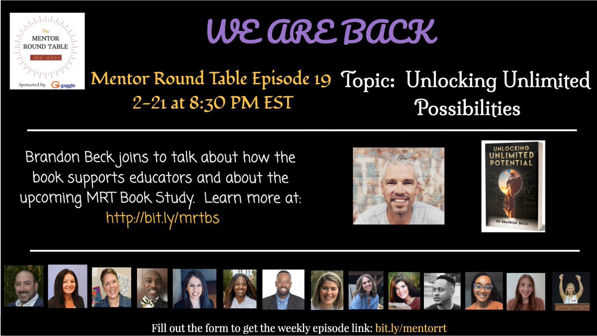 MatthewXJoseph's tweet photo. Tonight WE ARE BACK @BrandonBeckEDU joins @MentorRound  to talk about how the book supports educators and about the upcoming MRT Book Study.  Learn more at: https://t.co/pbteKvE8cY use this link to joins episodes https://t.co/wVv8jLCtEA @ArielAdrian @sgteach_sari @hayes_melisa https://t.co/9WSA0gljS7