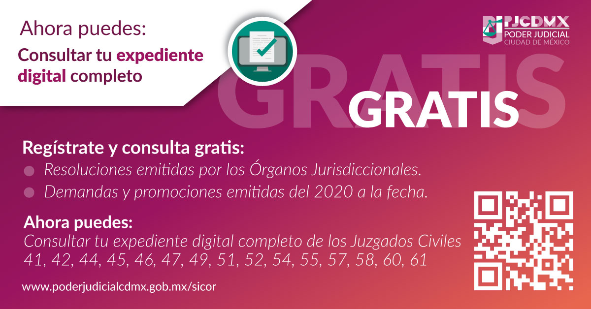 PJCDMX's tweet photo. #PJCDMXVirtual ¡Llegó el expediente digital a 15 juzgados de materia civil proceso escrito! Ya puedes consultar de manera GRATUITA y EN LÍNEA los expedientes del 2020.
✔️ Registrate en: https://t.co/FyRKezcvXa
✔️ Accede al sistema: https://t.co/jswMsVREYo https://t.co/qblNOPNl6h