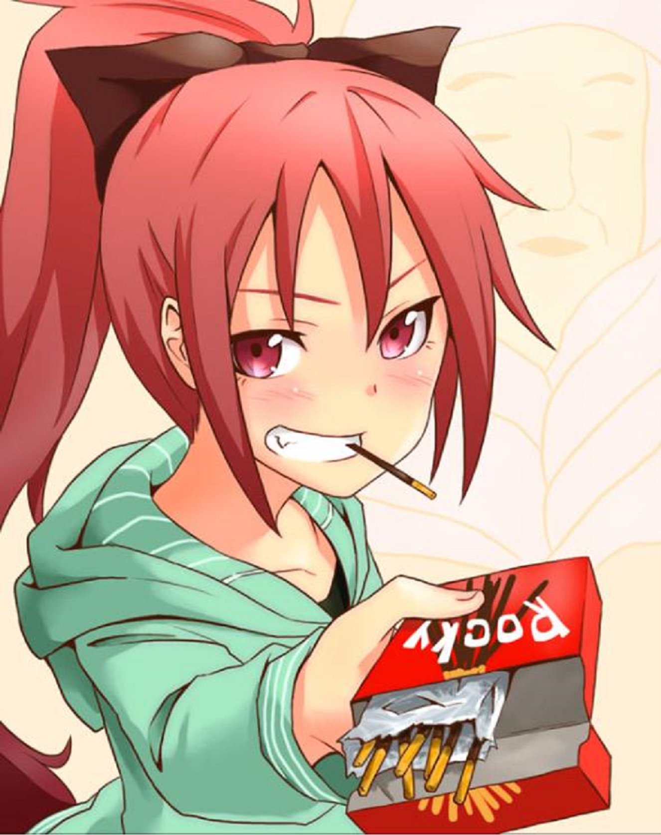 Eating a stick, Anime / Manga