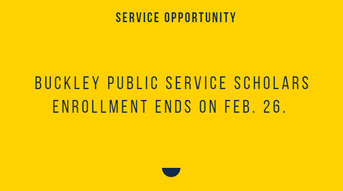 If you or someone you know is an undergraduate student engaged in service <a href="/UNC/">UNC-Chapel Hill</a>, make sure that you've enrolled in <a href="/UNC_BPSS/">Buckley Public Service Scholars</a> by Feb. 26!
buff.ly/3tE2bMB
