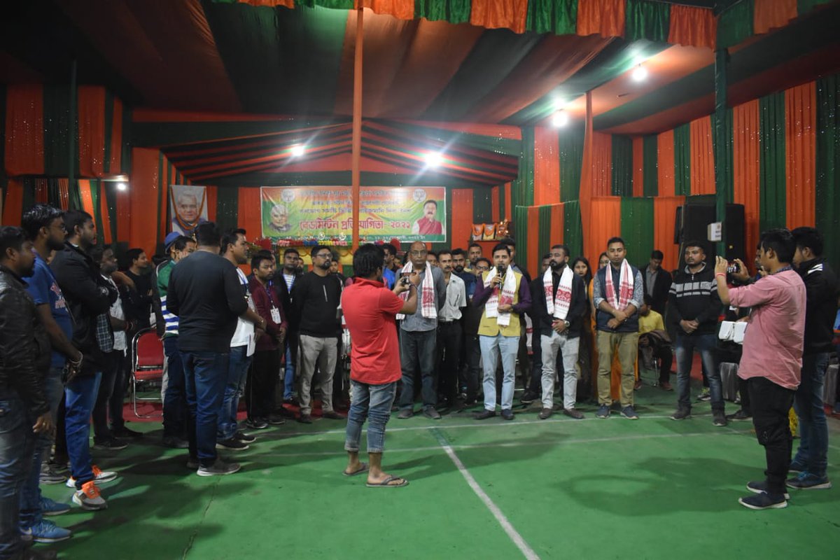 barman_anup's tweet photo. Today I felt very glad to attend the event of #Atal_Bihari_Vajpayee memorial day-night badminton competition organised by #BJYM in #40No_Sarbhog_constituency. https://t.co/z4SOeEhvPA