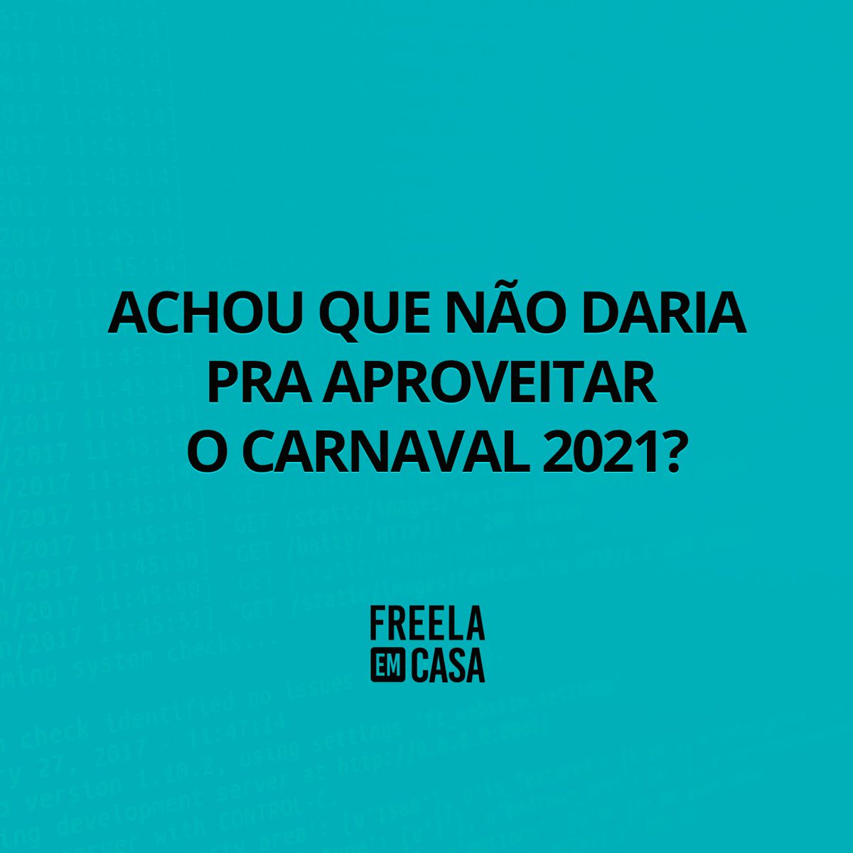 FreelaEmCasa's tweet photo. 🤔Um domingão pós-carnaval totalmente diferente, mas não é por não botar o bloco na rua que vamos nos deixar abater! 💪😘

🚀Nós aproveitamos bastante (literalmente) o Carnaval 2021, dá só uma conferida no site novo! 

🔗https://t.co/zgYMY9eY0G.

#freelaemcasa #energiafreela⚡ https://t.co/OCffoFDWXd