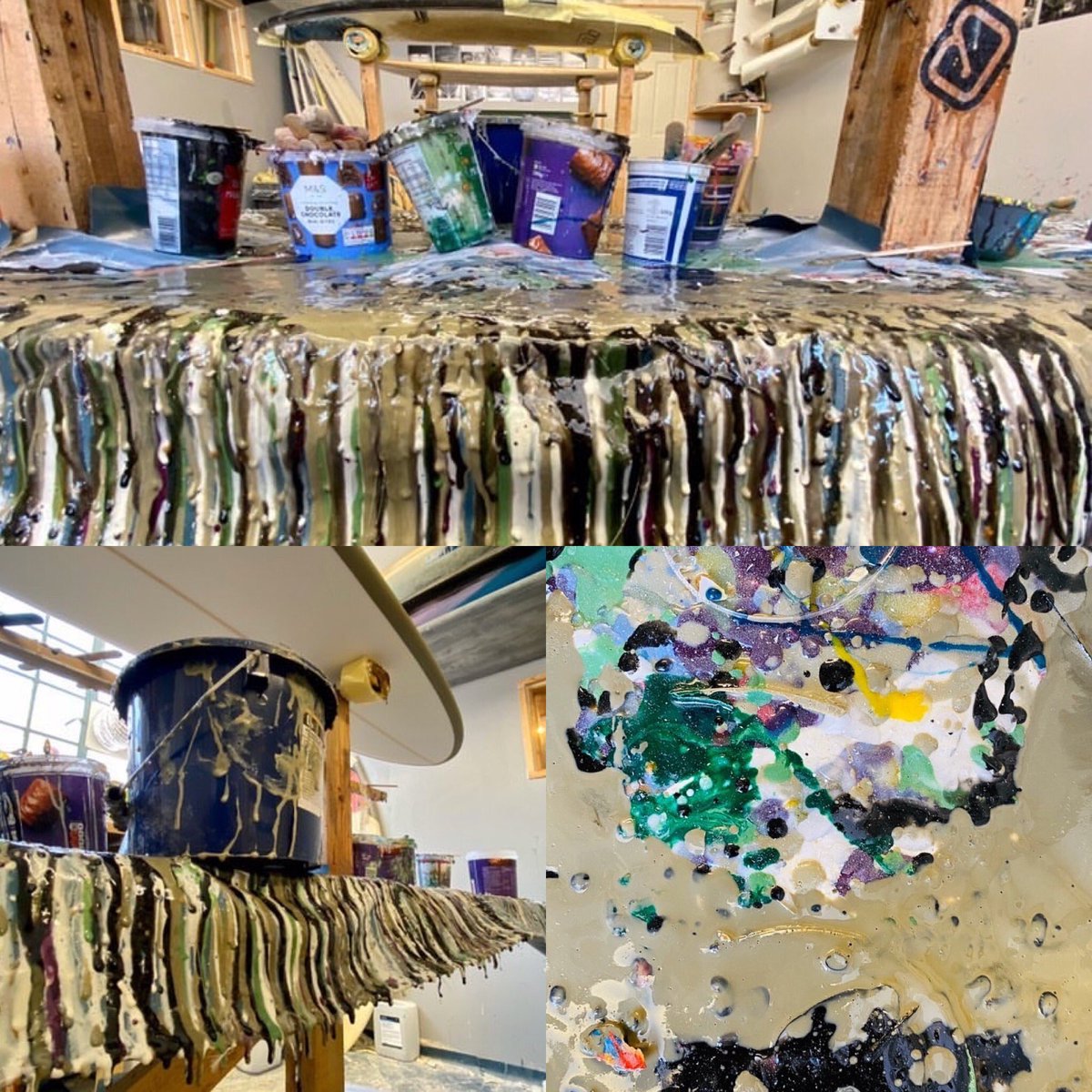 This is how ‘Surfite’ comes about. It is layers of resin that drips off the surfboards as they are being glasses.