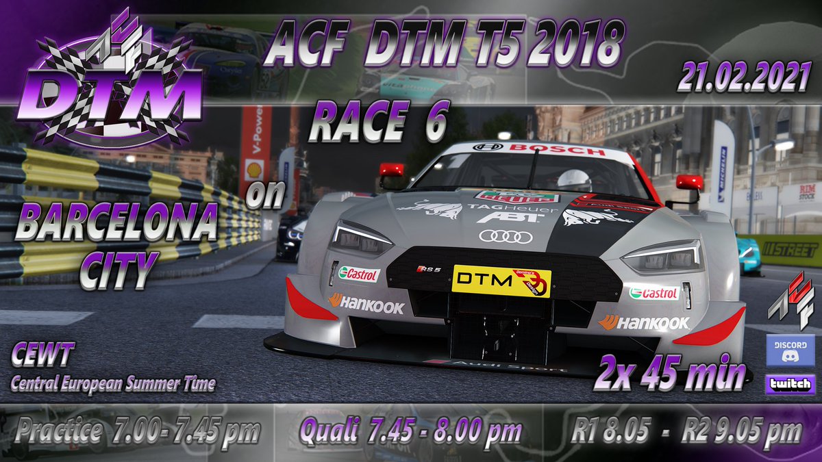 Support ist kein Mord.

Heute geht es für <a href="/c_k__10/">c_k_10</a> und @GinkoLetsplay in der #ACfriends #DTM in Barcelona City wieder heiß her. Wir wünschen Ihr viel Glück.

LIVE: twitch.tv/c_k_10 
⏰: ca. 19:00 Uhr

#Simracing