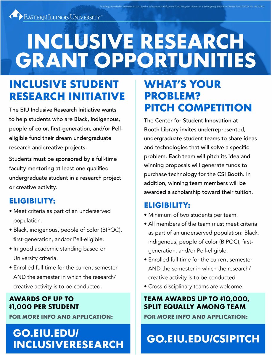 Booth Library, EIU (@boothlibrary) on Twitter photo Undergraduates: Have you created an entry for our pitch competition, What's Your Problem? The deadline to enter has been extended until March 15! More details available at eiu.edu/booth/csi/cont… <a href="/EIU_OIAE/">Office of Inclusion and Academic Engagement</a> <a href="/eiu/">#EIU</a> @BoothBTC <a href="/boothreference/">EIU Research help</a> <a href="/EIUCHHS/">College of Health and Human Services, EIU</a> @LumpkinCollege Undergraduates: Have you created an entry for our pitch competition, What's Your Problem? The deadline to enter has been extended until March 15! More details available at eiu.edu/booth/csi/cont… <a href="/EIU_OIAE/">Office of Inclusion and Academic Engagement</a> <a href="/eiu/">#EIU</a> @BoothBTC <a href="/boothreference/">EIU Research help</a> <a href="/EIUCHHS/">College of Health and Human Services, EIU</a> @LumpkinCollege