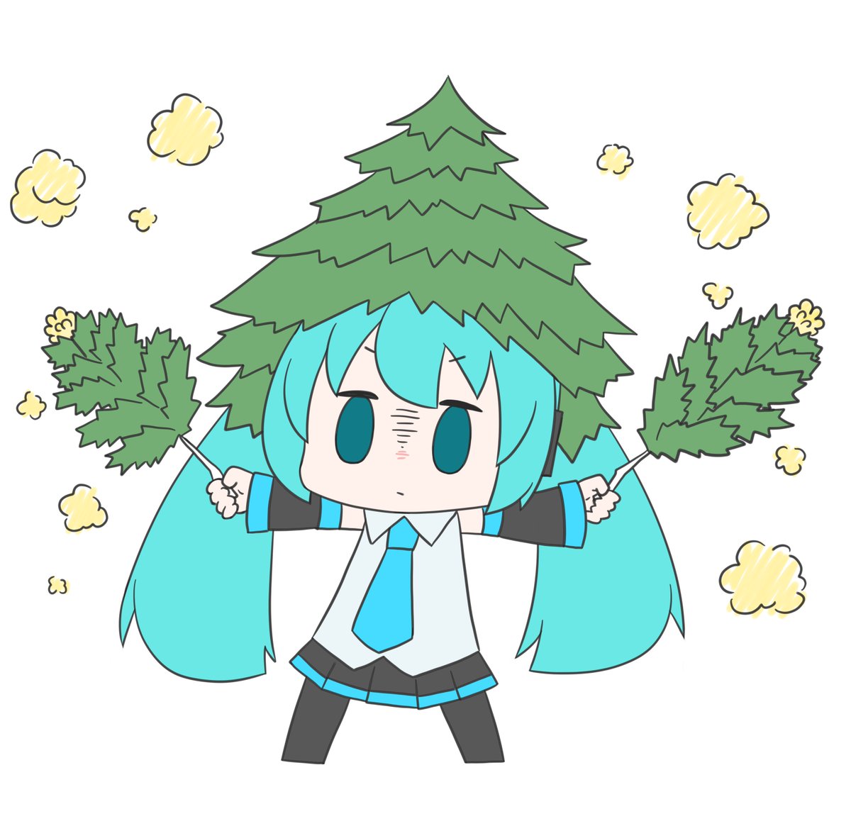 初音ミク 「今日も一日 」|はつねネガメのイラスト
