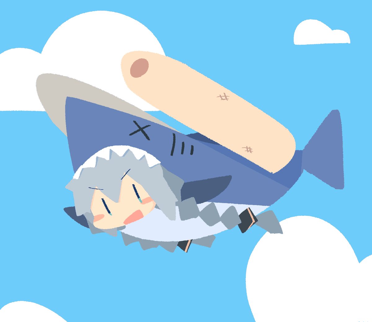 「そらとぶサメちゃん?? 」|このほしのイラスト