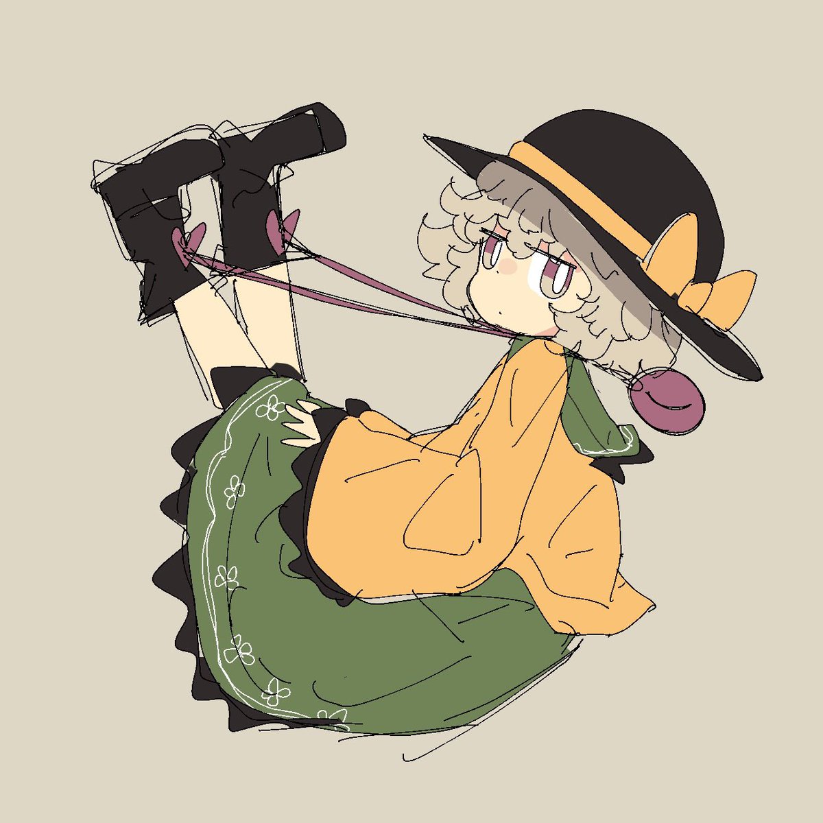 komeiji koishi 1girl solo hat skirt green skirt shirt third eye  illustration images