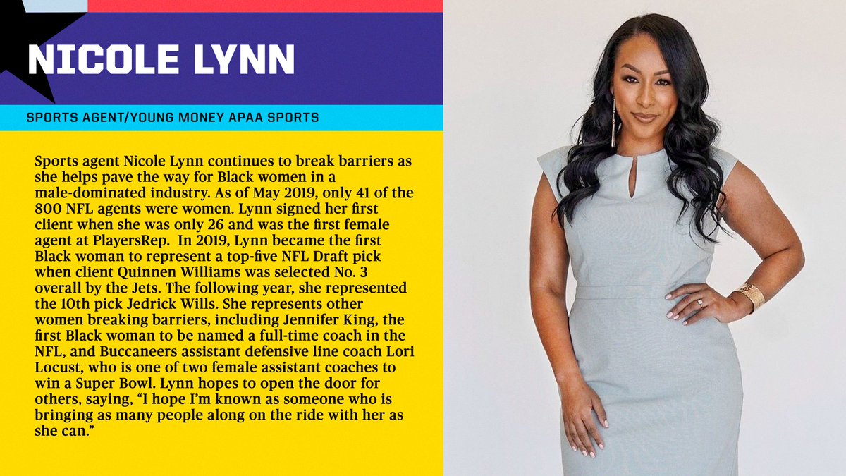 ESPN (@espn) on Twitter photo In a male-dominated industry, Nicole Lynn continues to break barriers and make history. <a href="/AgentNicoleLynn/">Nicole Lynn</a>
#BHM x #BlackHistoryAlways In a male-dominated industry, Nicole Lynn continues to break barriers and make history. <a href="/AgentNicoleLynn/">Nicole Lynn</a>
#BHM x #BlackHistoryAlways