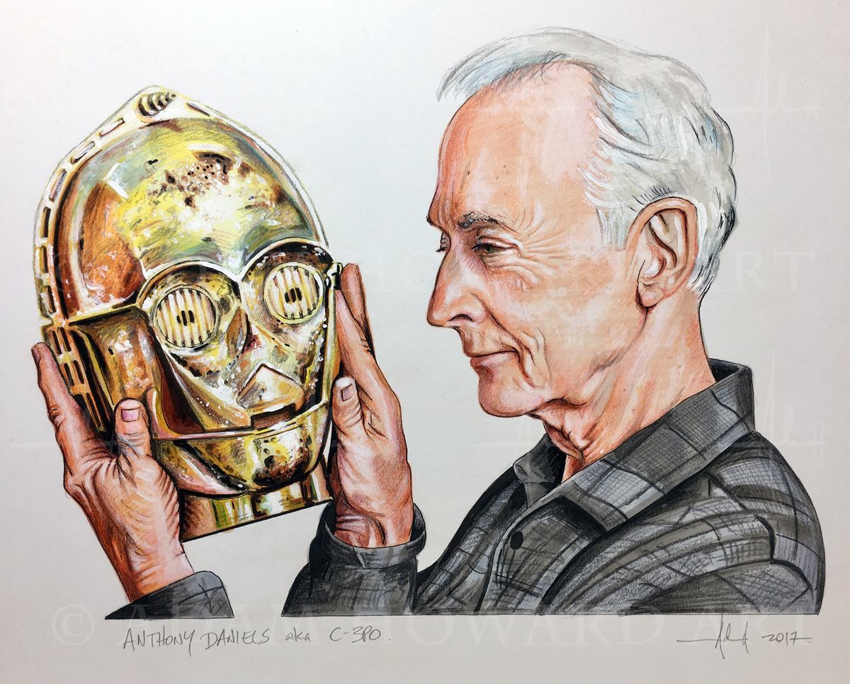 Happy Birthday to Anthony Daniels / C-3PO art by Adam Howard 