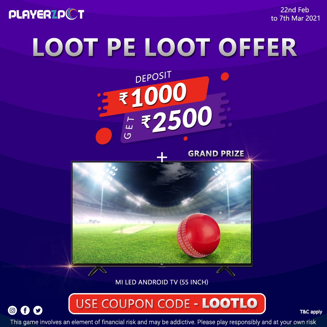 PlayerzPot's tweet photo. Yes, you get 2 weeks to LOOT!
The biggest LOOT offer is now LIVE. #LootLo #KheloPlayerzPot #ApnaGame https://t.co/Jgk9spCbjx