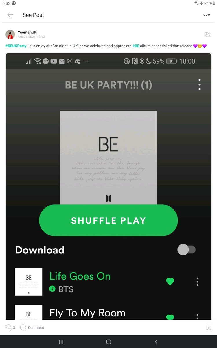 shazdodd1's tweet photo. @FundsForBTS_UK my Spotify I started #BeEssentialParty #BEUKParty @BTSRadioUK @BTSUKUNITE @BANGTANUK @BTS_twt @BTSxUKCharts on #Weverse https://t.co/kmn9H0fr2W