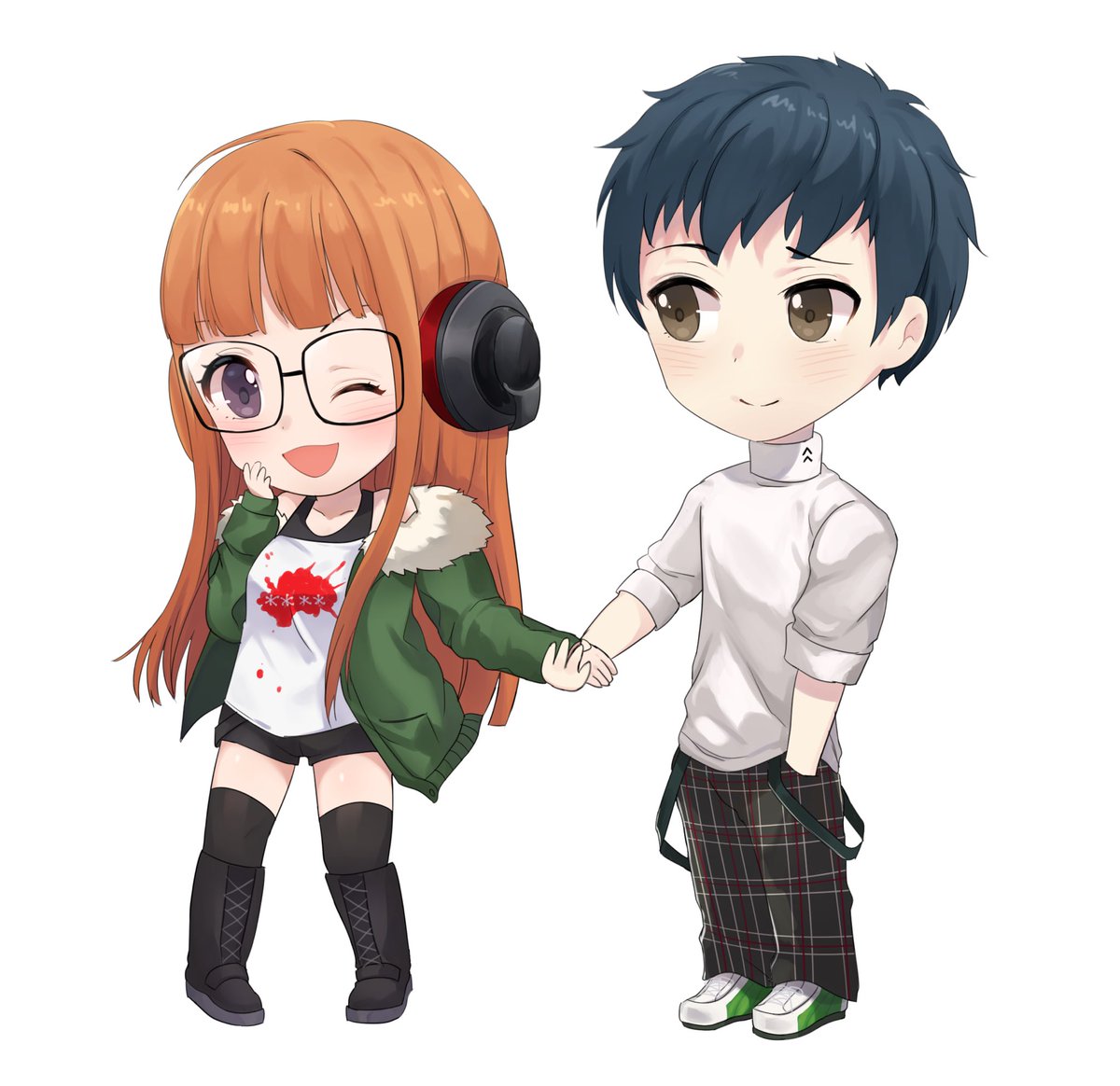EJD2008's tweet photo. Commissioned these adores #mishitaba chibis from @lilshironeko Thanks so much! I love them! #underratedship #persona5 #kekshipping https://t.co/iiP5Jyo8qP