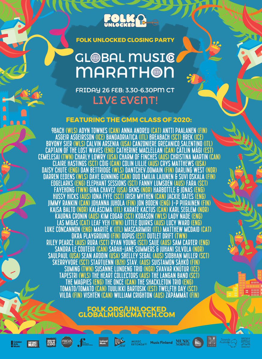 We’re getting the band(s) back together! Join us for #GlobalMusicMarathon this Friday! Part of #FolkUnlocked.