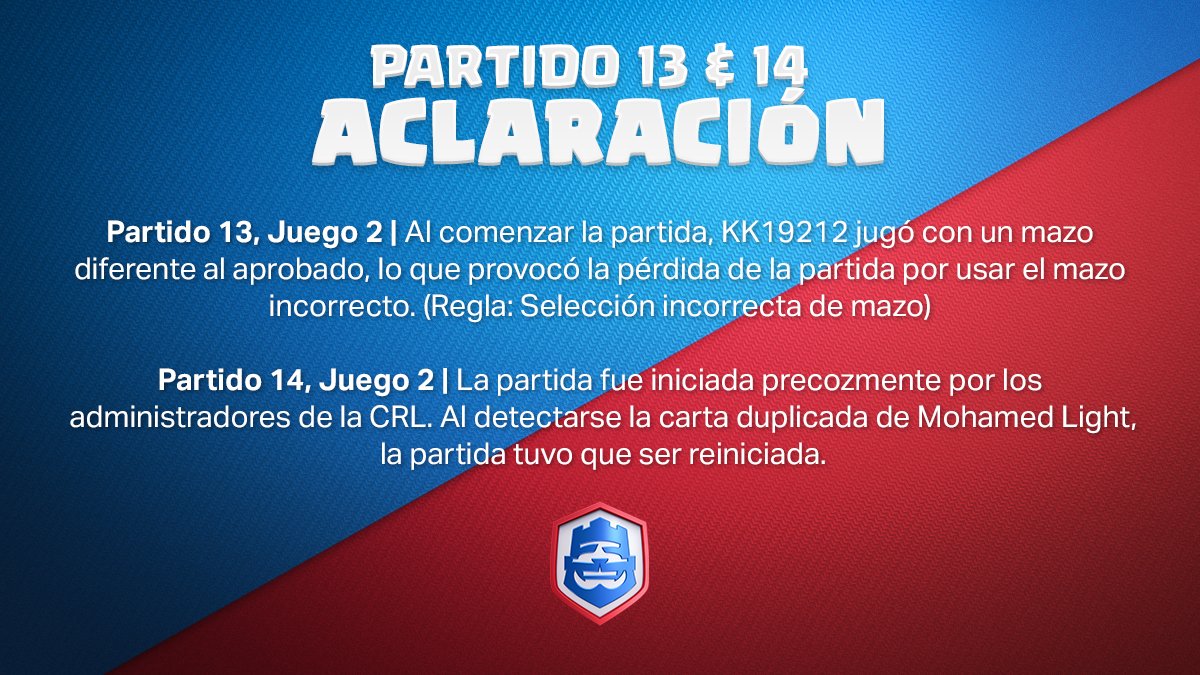 #CRL Final Mensual de Febrero Partido 13 &amp; 14 (Explicación) ⚠️

(versión escrita en el hilo)

#ClashRoyaleLeague | #esportsroyale 👑