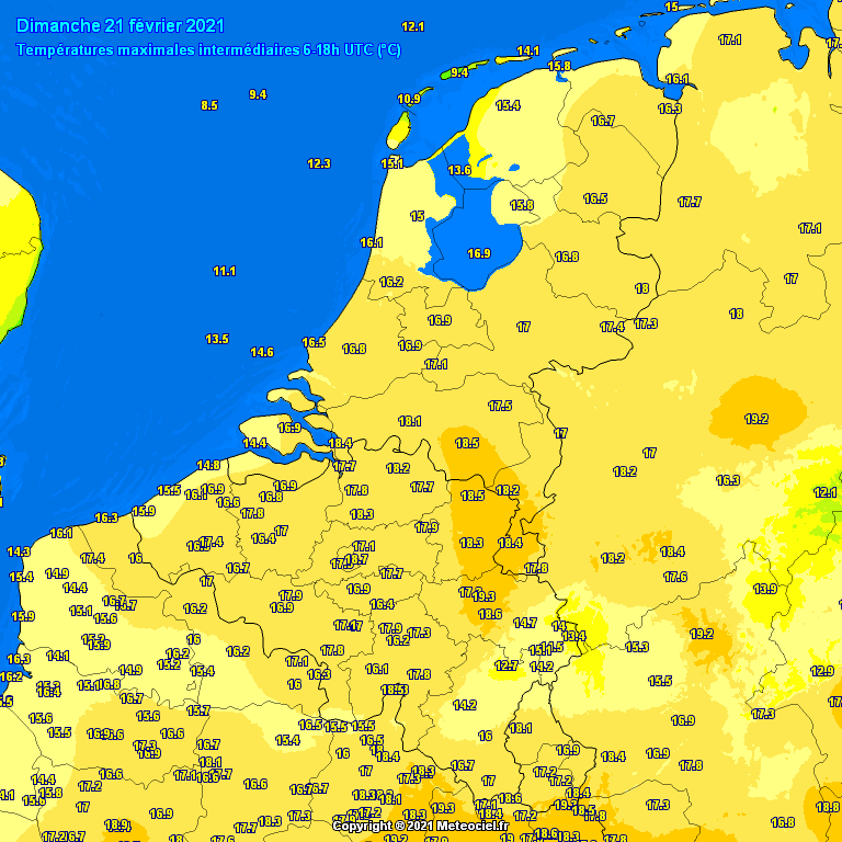 MeteoWard's tweet photo. Vandaag opnieuw zeer zacht met een nieuw #dagrecord dat is gesneuveld uit 1949 (14,6°C). In Ukkel werd het nu 17,9°C. In #Luik gingen ze zo maar eventjes naar 19,3°C. #21februari #lente https://t.co/I1lIKRAqYT