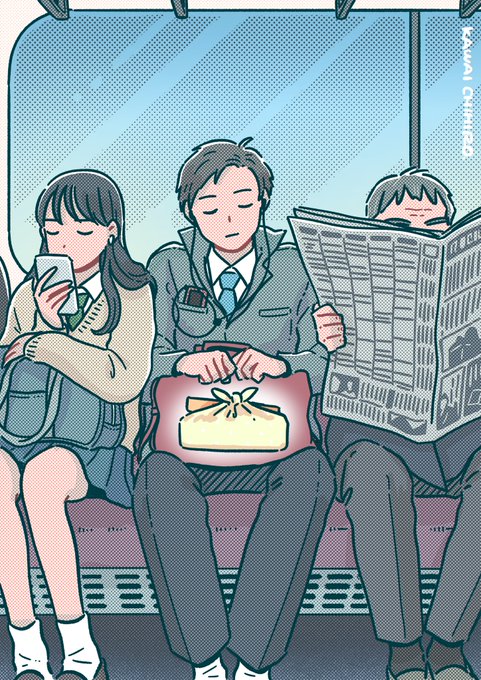 「ロングヘアー 電車内」のTwitter画像/イラスト(古い順)
