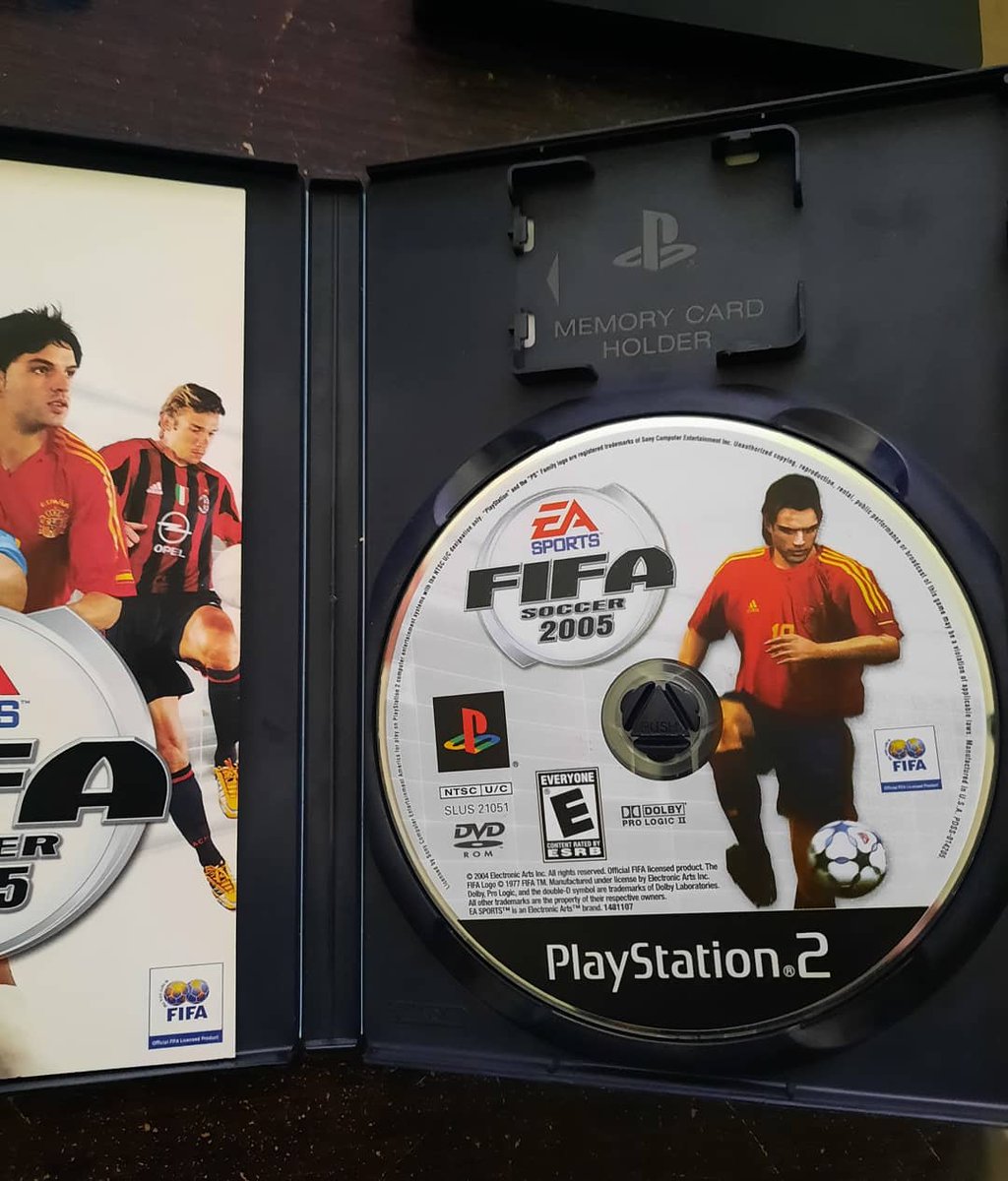love4kasumi's tweet photo. LMAO, FIFA 2005. This was my brother's game. He played it a lot. It's in my collection but I'll tell you outright, I don't play sports games. Nothing to say about this one. Pass.

#ps2 #playstation2 #playstation #fifa #fifa2005 #fifa05 #collection #retro #game #gamer #gaymer https://t.co/GD9cgLjrTL