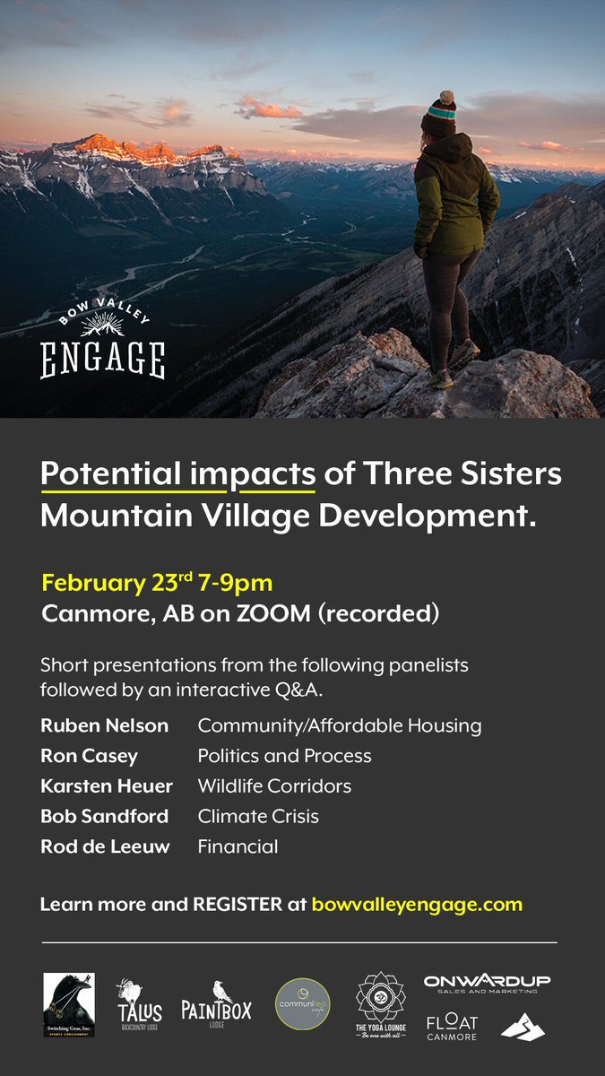 Attention Canmore. Now is the time to engage in the future of our community. Register here: bowvalleyengage.com
Over 400 people have registers so far, let's get over 500!