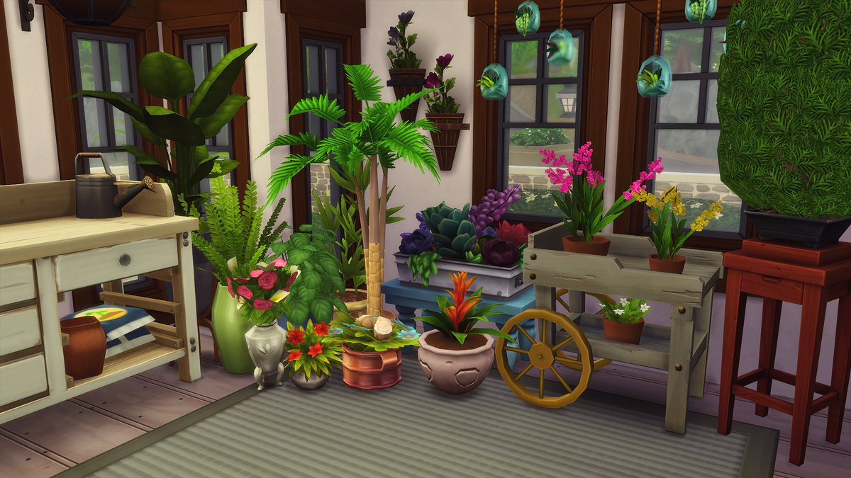 PlumeGames's tweet photo. Today's #shellsunday is a 3 BR Tudor home in Glimmerbrook courtesy of a Random Build Generator. One of the requirements was a 🌱conservatory.🌱 It comes furnished AND empty on the Gallery (ID: PlumeBuilds) or #plumesims #plumebuilds #showusyourbuilds #TheSims4 https://t.co/NsZUBO1sIy