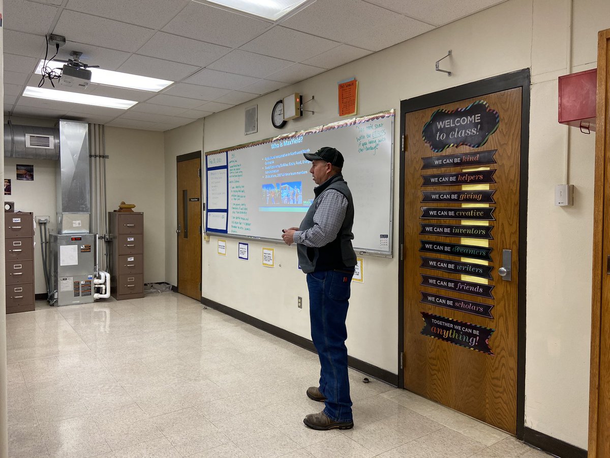 SciMaxSolutions's tweet photo. We enjoyed speaking with ag students at West Hancock High School about SciMax and careers in precision agriculture last week. Happy #FFAWeek! https://t.co/Yj452GNXJT