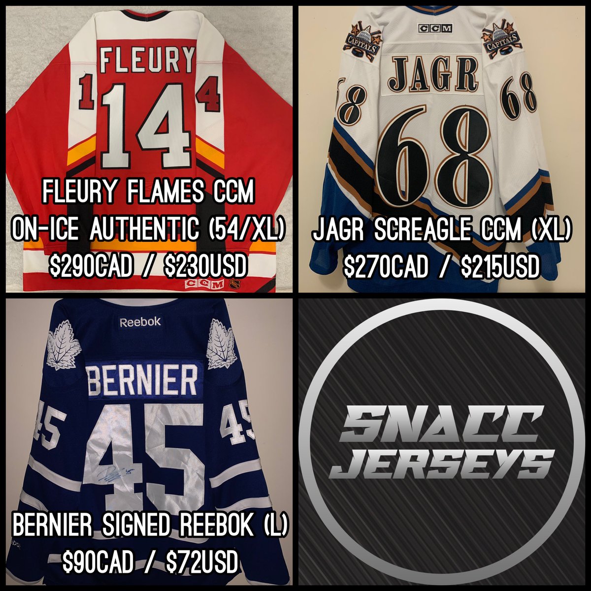 SnaccJerseys's tweet image. Inventory update! All jerseys come with free shipping to Canada or the lower 48 states! 

If you would like more photos of a jersey, please feel free to let me know!

(Prices indicate that for a transaction through F&amp;amp;F PayPal or eTransfer.)