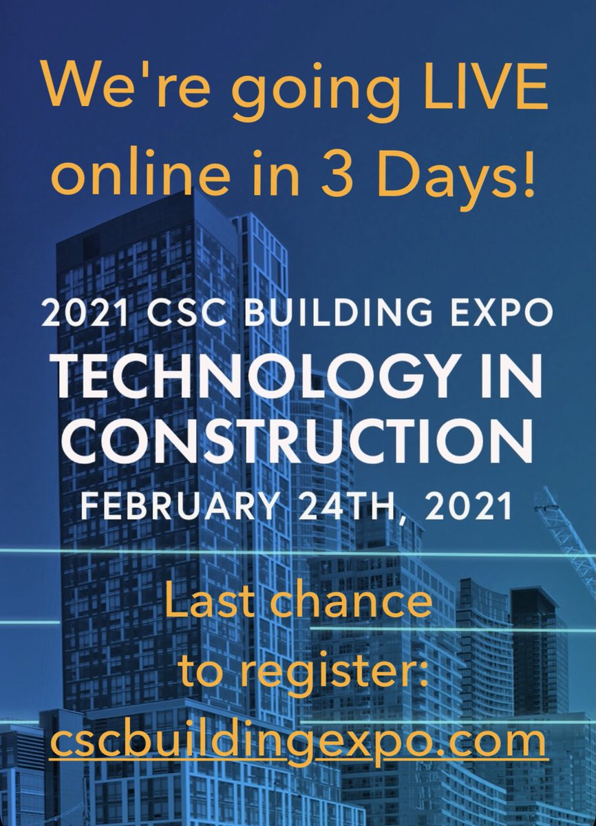 Kafka_says's tweet image. It&apos;s not too late to register for the 43rd CSC Building Expo coming to you virtually on February 24. Details at cscbuildexpo.com #cscbuildexpo #cscToronto #livableCanada #livableGlobal