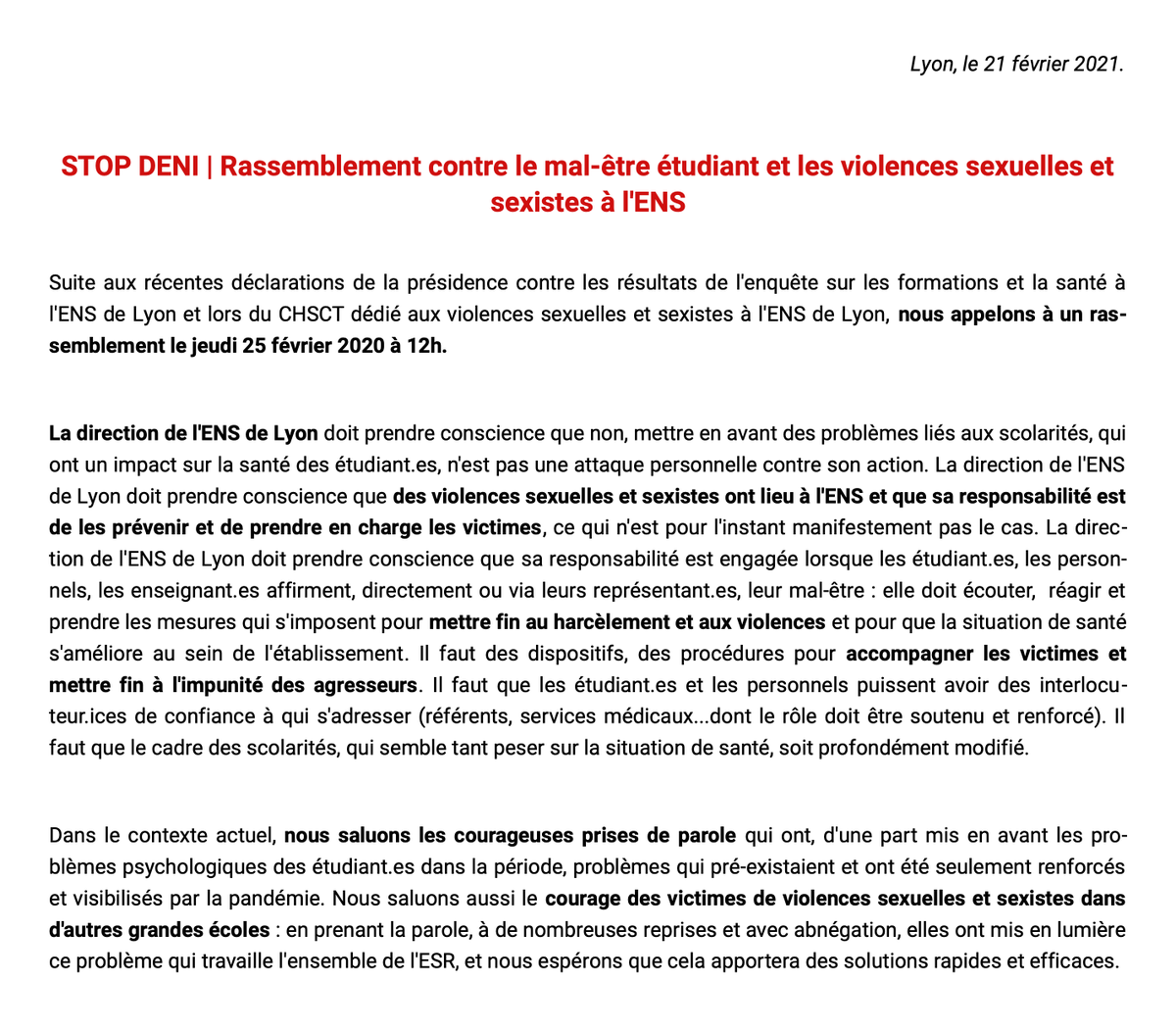 Solidaires Étudiant-e-s ENS de Lyon tweet media