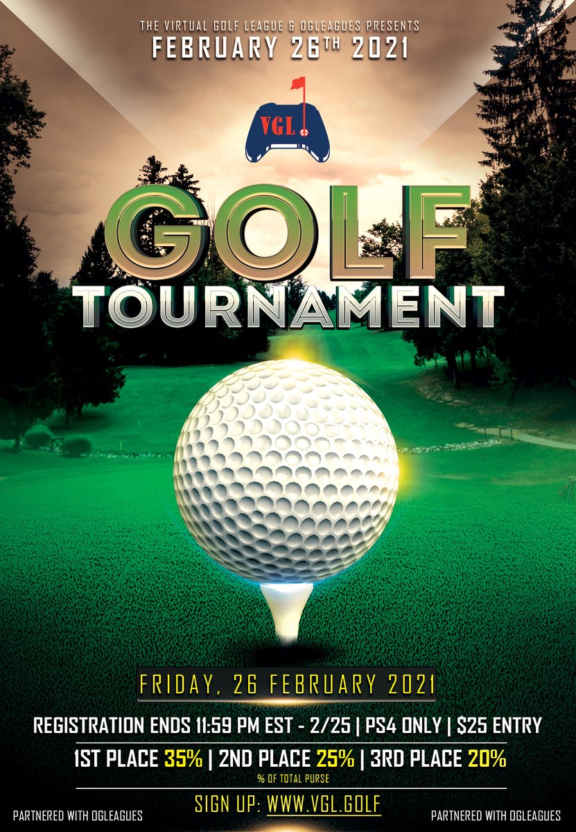 🏆 Weekend Tournament #1
💵 $25 Entry Fee
🎮 PSN ONLY
📅 Registration Ends: 2/25 @ 11:59pm EST.
🏌️ 3 Rounds | 18 Hole Stroke Play
⛳️ Riviera Country Club
💰 Prizes for 1st, 2nd, & 3rd Place!
Register today! https://t.co/gRK6vLRMnF https://t.co/1CwrU88mzZ