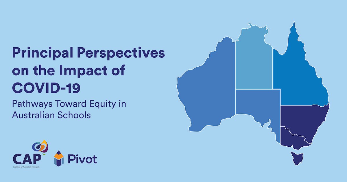 Pivot_PL's tweet image. Pivot Professional Learning are proud to announce the release our latest research paper: ‘Principal Perspectives on the Impact of COVID-19: Pathways Toward Equity in Australian Schools’.

Download your copy today: zcu.io/Z7Yy

#education #schoolprincipal